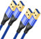 USB Cable 2M 2Pack,USB 3.0 A to A Data Cable Braided, 5Gbps High Speed Transfer USB Type A Male to Male Lead, Compatible with Blu-ray, Printer, Camera, External Hard Drive, Consoles, Fan Cooler,Blue