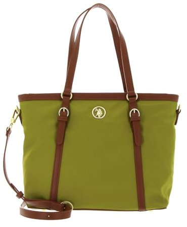U.S. POLO ASSN. Houston Shopping Bag Green/Tan