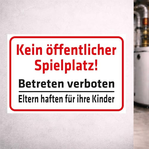 INDIGOS UG - Aufkleber Kein öffentlicher Spielplatz - 400x300 mm - Hinweisschild Warnschild Sicherheitsschild - Sticker - für Innen und Außen