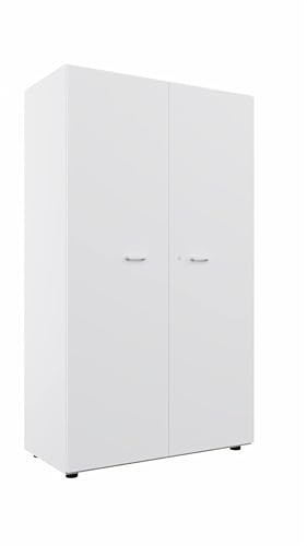 FBasic Armoire conteneur moyenne - avec portes - Blanc/Blanc - H. 158,3