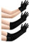 Elitecran 3 Paar Damen Lange Satin Handschuhe, Vintage Opernhandschuhe für Damen, Seidenhandschuhe Schwarz, Bridal Fancy Dress Wedding Prom Opera Gloves 1920s Style für Damen, Kurz Mittel und Lang