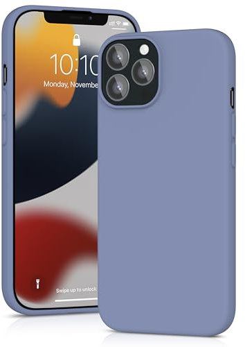YATWIN Silicone Case for iPhone 12 Pro Max, Soft-Touch, Shockproof, DustProof, Antiskid Full Body Armour Phone Cover for Apple iPhone 12 Pro Max - Lavender Grey