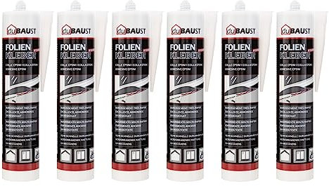 6x dubaust EMP24 EPDM Kleber Folienkleber hochelastisch EPDM Folie Teichfolie Baufolie Dichtfolie 290ml schwarz