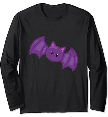 Carino viola Halloween pipistrello t-shirt per bambini Maglia a Manica