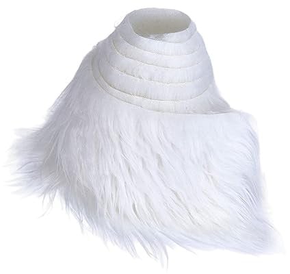 Colcolo Kunststoffe Nähen Handgefertigt Weiches Basteln, Plüsch Fellstoff Flauschiges Bastelfell, Santa Hair Dwarf Gnome Beard DIY Handwerk Dekoration für Weihnachtsbaum, Kostüm Dekoration, Weiß