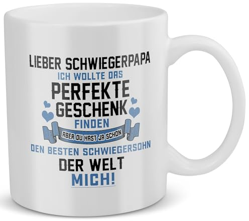 22Feels Schwiegervater Geschenk von Bräutigam Schwiegersohn, Schwiegerpapa Tasse zur Hochzeit Vatertag Geburtstag, Kaffeetasse für Männer