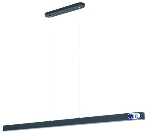 alfalux Hängelampe Hängeleuchte - Deckenlampe aus Metall - 116 cm - LED Lampe - Dimmbar - Warmweiß - Anthrazit - DIMWI116LED-3K-ANTHRAZIT