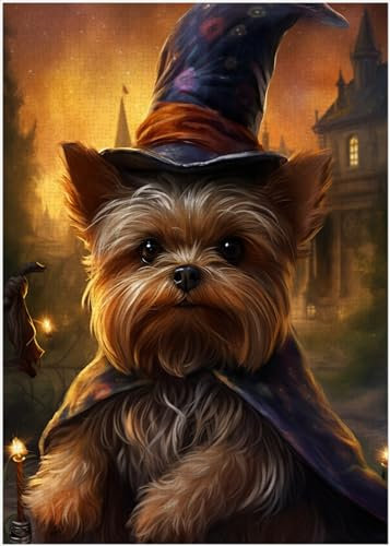 Yorkshire Terrier Wizard Jigsaw Puzzle 300/500/1000 Piece for Yorkshire Terrier Owner (300pc (28×40cm))