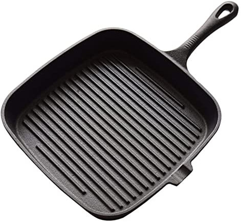PACUM Wok-Kochpfanne, Gusseisenpfanne, Steak-Bratpfanne, unbeschichtet, antihaftbeschichtet, gestreift, verdickte Backform, Haushalts-Bratpfanne vision