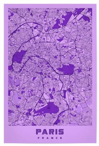artboxONE Poster 90x60 cm Städte/Paris Stadtplan von Paris - Bild Paris Paris Paris City