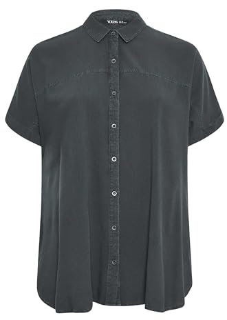 Yours Curve Chambray Shirt - Women's - Plus Size Curve Black