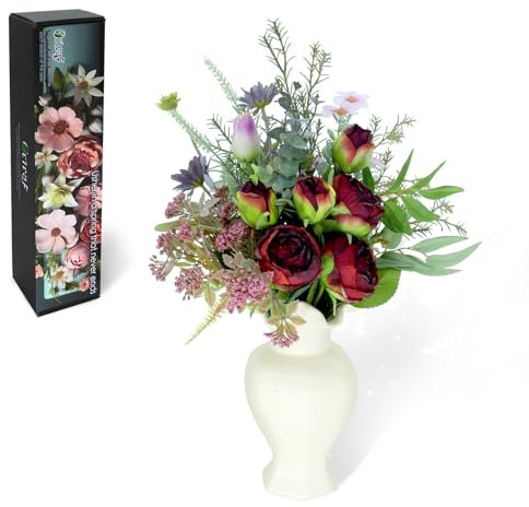 Oc'leaf Künstliche Blumen - Kunstblumenstrauss für Zuhause Geburtstagsfeier Garten Hochzeitsdeko, Kunstpflanze Deko Blumen Großer Sie Sich selbst Familie Freunden Mutter