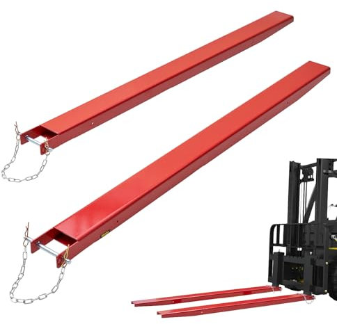 VEVOR Rallonges de Fourches à Palette 1840x115 mm Extensions de Fourche pour Chariot Élévateur 1 Paire en Acier au Carbone avec Broches pour Déplacer et Transporter Charges Volumineux Lourds, Rouge