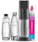 Sodastream DUO Machine à Eau Pétillante et Soda pour Carafe en Verre | Pack 1 Carafe en Verre 1L + 1 Bouteille 1L Finition Acier Inoxydable Lave-Vaisselle + 1 Recharge de Gaz 60L à Clipser | Noire