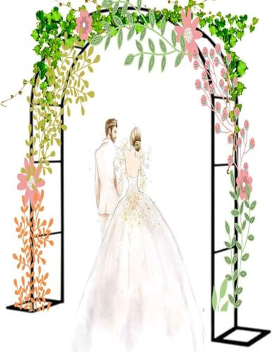 WCQSYY Arco for Plantas De Metal for Rosal Trepador, Marco De Soporte De Jardín con Base, Arco Jardin Exterior, Negro 140X230cm 180X230cm 300X230cm,Negro,W3M*H2.2M
