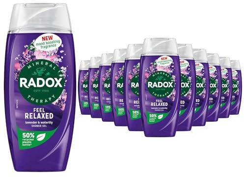 Radox Mineral Therapy Shower Gel Blended with Minerals, and Mood Boosting Scents for Refreshing and Relaxing Shower Experience Bulk Buy (225ml, Pack of 12, Peppermint and Key Lime)