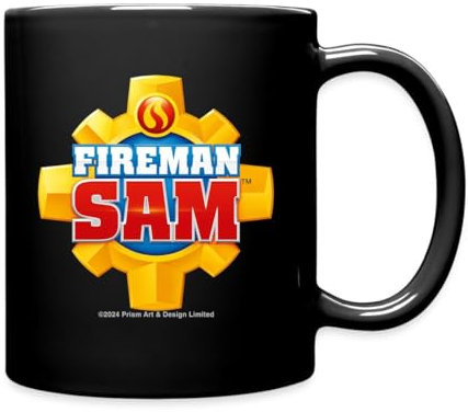 Spreadshirt Sam Le Pompier™ Logo Des Pompiers Mug Tasse, taille unique, noir