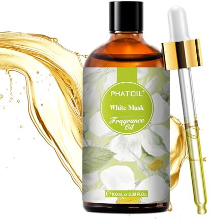 PHATOIL Duftöl Weißes Moschusöl 100ML, Ätherisches Öl Weißer Moschus für Aromatherapie von Erstklassige Qualität, Ätherische Öle für Diffuser, Raumdüfte, Seife, Kerzen