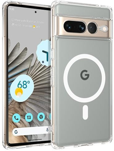 YINLAI Google Pixel 7 Pro Hülle Kompatibel Mit Magsafe, Magnetisch Leicht Dünn TPU Bumper PC Schale Cover Schutzhülle für 6.7, Transparent