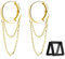 Sterling Silver Hoop Earrings Chain,925 Sterling Silver Gold Hoop,for Women Teen Girls Dangle Earrings Tassel Chain Huggie Dangle Earrings