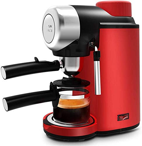 CVNIMV Cafetera Espresso Krups, Cafetera Servir Semiautomática Manual Espresso Máquina Espuma Leche Hogar Rojo