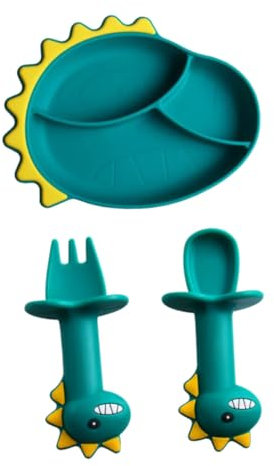 CRILSTYLEO 3piezas De Para Bebés De Cubiertos Para Entrenamiento Vajilla Para Guardería Sin Dañar La Boca Manos