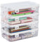 IBEQUEM 4Pcs Stackable Clear Craft Storage Box with Lids, Multipurpose Plastic Storage Container for Art and Craft, Pencil Box with HandlesOrganiser Stationery Box