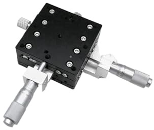 Folisila XY-Achsen-Schiebetisch XY50-L/R/C/LM/RM/CM 50 * 50 mm Trimmstation Manuelle Verschiebungsplattform Lineartisch Schiebetisch Querschiene(XY50-CM)