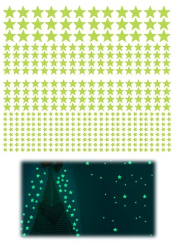 420 Stücke Leuchtsterne Kinderzimmer, Selbstklebend Mädchen Sternenhimmel, Glow in the dark stars, Leuchtaufkleber Mond Sterne Fluoreszierend Wand Aufkleber Schlafzimmer Wohnzimmer
