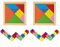 CYNOSURETECH 2 Pieces Colorful Wooden Twist Locks, 2 Pieces Tangram Puzzles, Flexible Puzzle Toys, Stretchable Splicing Toys, Interactive Toys, Children'S Game Props