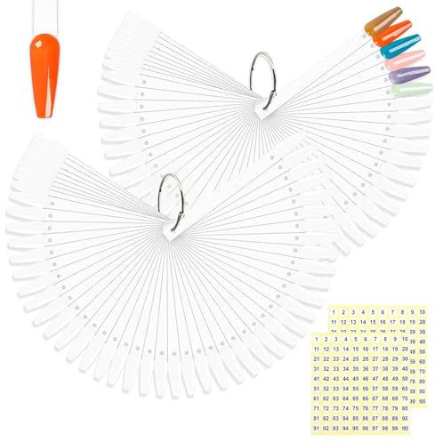 100Pcs Nail Swatch Sticks with Ring, Nails Art Display Nail Swatch Sticks | Nail Practice Sticks for Nail Polish Display Tips, Nail Art Supplies (1)