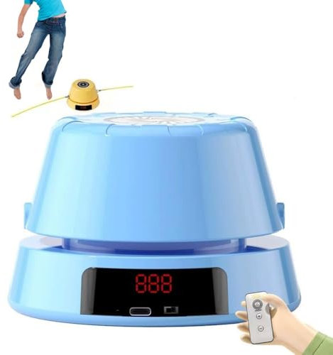 Automatic Jump Rope Trainer with Digital Counter, with Remote Control & 10 Speed, Wireless Cordless Design, for Adult Kids (Blue)