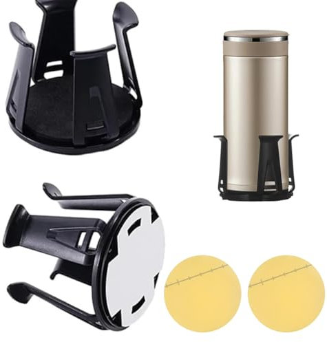 2 Stück Auto Becherhalter, Universeller Getränkehalter mit Kreisförmige Doppelseitige Klebrige Pads, Mittelkonsole Becherhalter, Auto Getränkehalter für Kaffeebecher und Flaschen