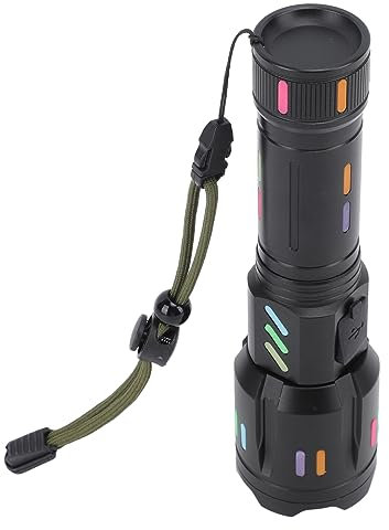 Yechiry Rechargeable Flashlight, Super Bright LED High Powered Zoomable Handheld Torch with White Lasers, Long Ranges and Battery Level Display for Hiking, Outdoor