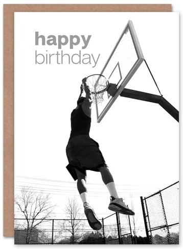 Artery8 Happy Birthday Basketball Hoop Slam Dunk Sport Birthday Card