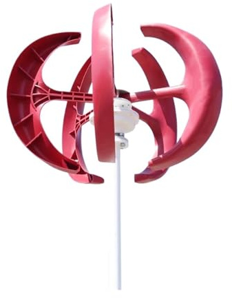 Turbina Eolica Generatore eolico domestico a energia libera da 5000 W 12 V 24 elettrico 5KW Rosso Bianco Piccolo mulino a verticale Bassa velocità del Avvio turbine eoliche(Rot,12V)