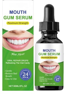 Gocce per la Cura delle Gengive, Trattamento Gengivale, Collutorio Naturale per l'Igiene Orale, Aiuta a Lenire le Gengive Sensibili, Alito Fresco, Formula Delicata, 60ml