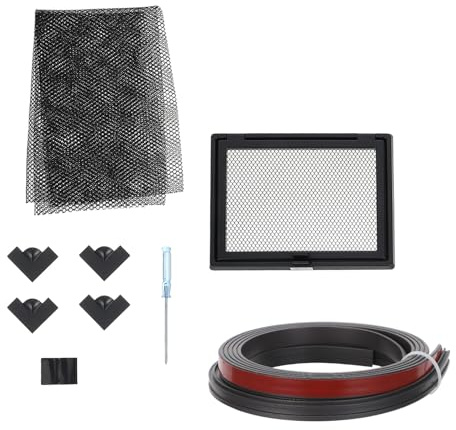 Outanaya Magnetischer Aquarium Deckel Schützt Fische aus PVC und Gummi mit Futterfenster Schwarz Anti Netz und Verhindert Staub im Selbstgemacht Aquarium