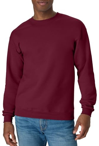 Hanes mens Ecosmart Sweatshirt, Maroon, Small US