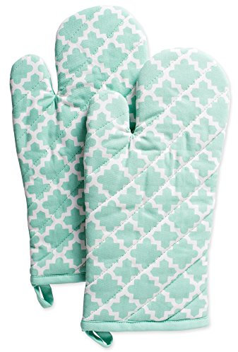 DII 100% Baumwolle Topfhandschuhe Aqua Lattice