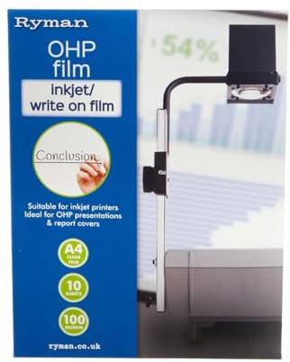 Ryman Inkjet or Write on OHP Film A4 10 Sheets