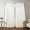 Elrene Home Fashions, Athena Gardinenset aus Kunstseide mit Knitteroptik, bestehend aus Vorhangpaneelen und Volant, 132 x 241 cm (2 Paneele) und 1 Volant, Weiß
