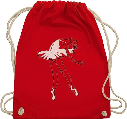 Turnbeutel Rucksack - Tanzen Geschenk - Balletttänzerin Ballerina - Unisize - Rot - balletttasche kinderturnbeutel dance balett beutel ballett geschenke tanz ballet stoffbeutel ballettbeutel