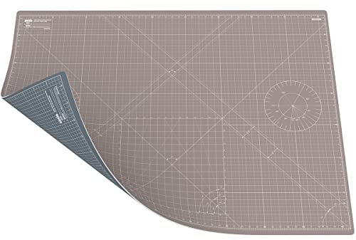 ANSIO Craft Cutting Mat Self Healing A0 Double Sided 5Layers - Quilting, Sewing, Scrapbook, Fabric & Papercraft - Imperial/Metric 46 Inch x 33.5 Inch / 118cm x 86 cm -Brown/Grey