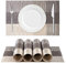 ISIYINER Tischset, Platzset 6er Set rutschfest Abwaschbar PVC Abgrifffeste Hitzebeständig Platzdeckchen für Zuhause Restaurant Speisetisch Beige