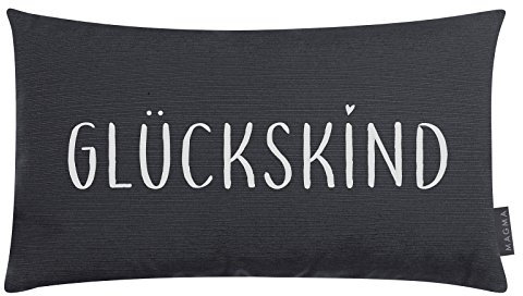 Magma-Heimtex Kissen Spruchkissen Glückskind 30x50cm (anthrazit)