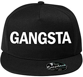 Gangsta Baumwolle Baseball Cap, Basecap - Unisex Kappen, Sport, Reisen, Style - Baseballkappe Kappe, Mütze (409-Cap5P-1Schwarz)