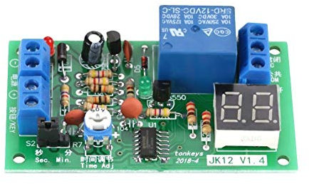 Nikou Módulo de relé temporizador - DC12V Pantalla LED Temporizador de cuenta regresiva Temporizador de retardo APAGADO Módulo de interruptor de relé