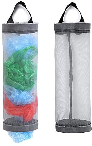 Lot de 2 distributeurs de sacs en plastique à suspendre Lot de 2 gris.