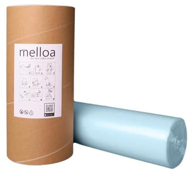 MELLOA Nachfüllfolie für Windeleimer Kompatibel mit Tommee Tippee Sangenic TEC Simplee Twist & Click für Nachfüllkassetten (Blau, 200m + Papierröhre)